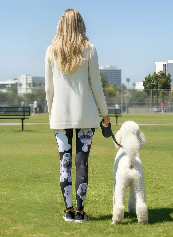 Denimaxx Women’s fitted Poodle leggings styled for playful elegance and comfort.