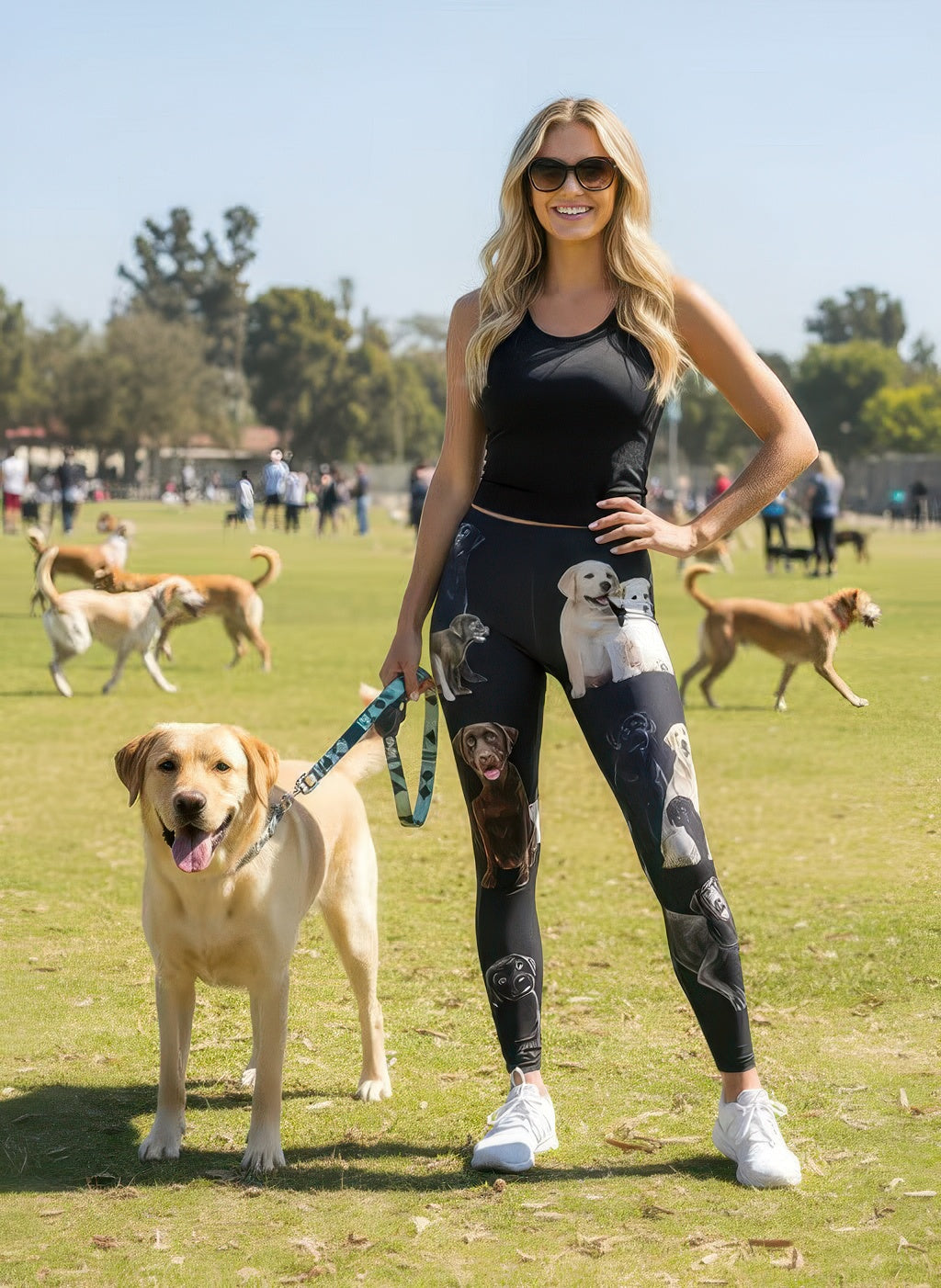 Denimaxx Women’s Labrador Retriever Print Leggings – fitted high-rise activewear