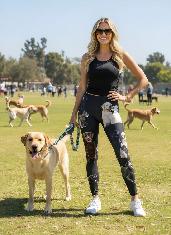 Denimaxx Women’s Labrador Retriever Print Leggings – fitted high-rise activewear