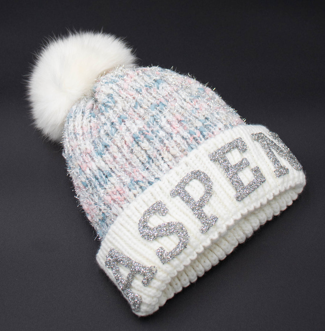 Aspen Knit Beanie With Fox Pom