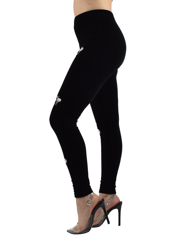 Little Bees Velvet Leggings - Denimaxx