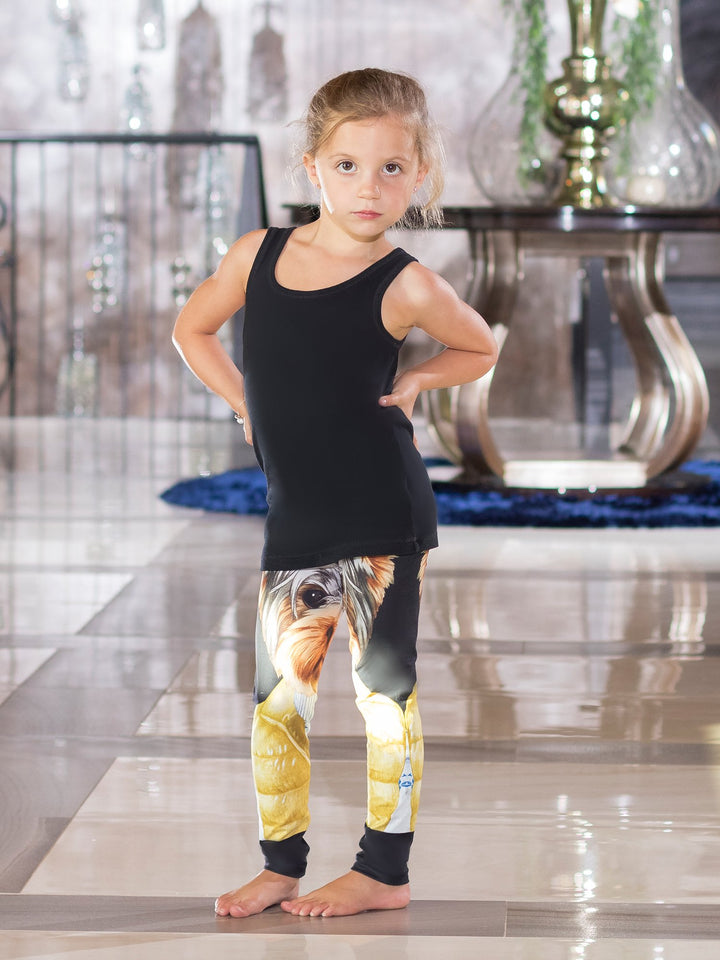 Close-Up Yorkshire Terrier Print - Girls' Lounge Leggings - Denimaxx