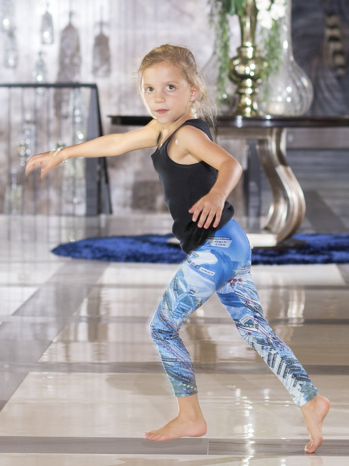 Aspen Mountain Print - Girls' Active Leggings - Denimaxx