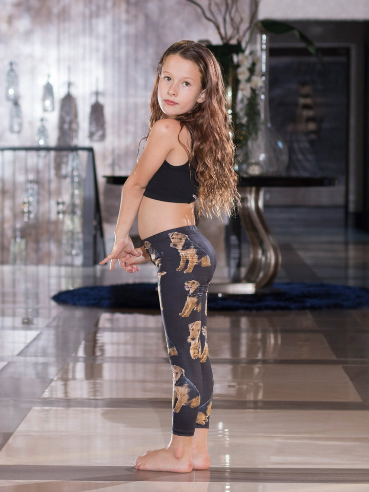 Welsh Terrier Print - Girls' Athleisure Leggings - Denimaxx