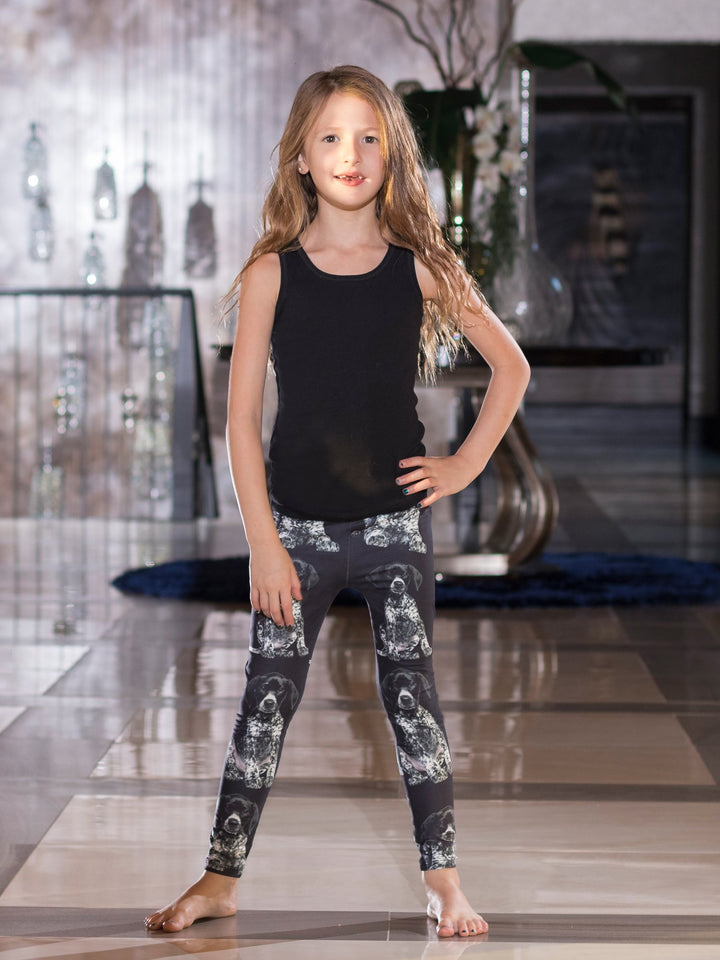 German Shorthaired Pointer Print - Girls' Active Leggings - Denimaxx