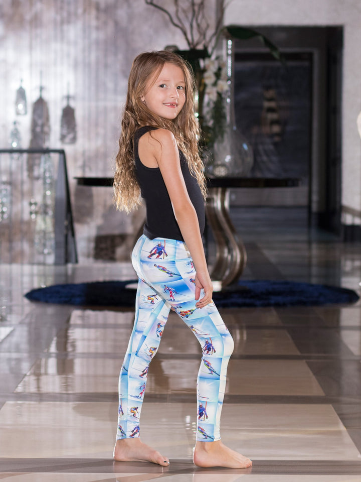 Colorado Ski Print - Girls' Sports Leggings - Denimaxx