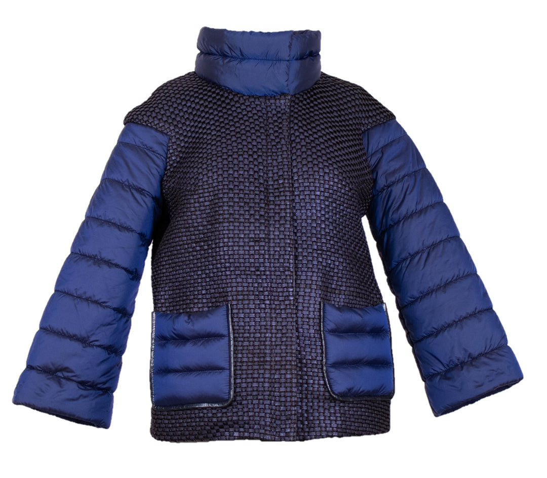 Pleted Leather Satin Jacket