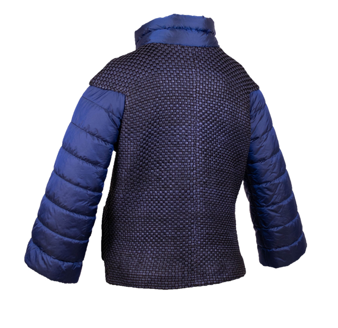Pleted Leather Satin Jacket
