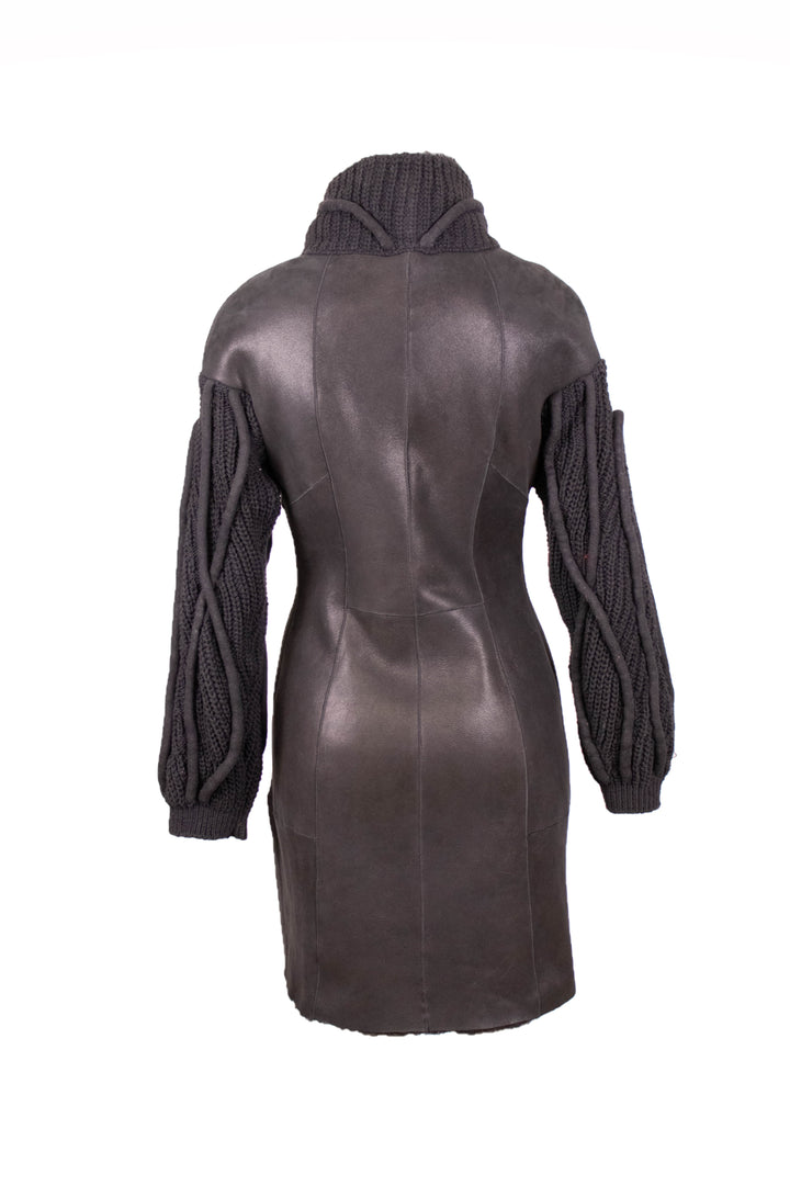 Shearling Coat With Knit