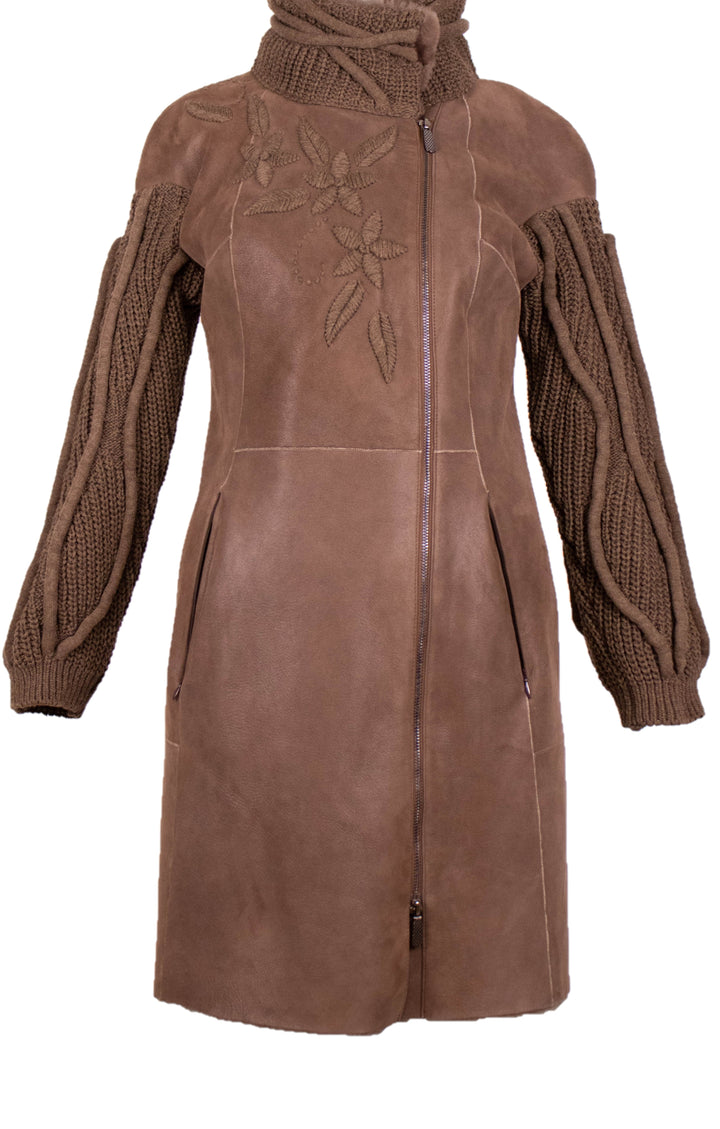 Shearling Coat With Knit