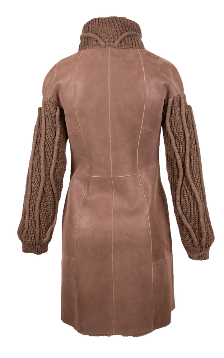 Shearling Coat With Knit
