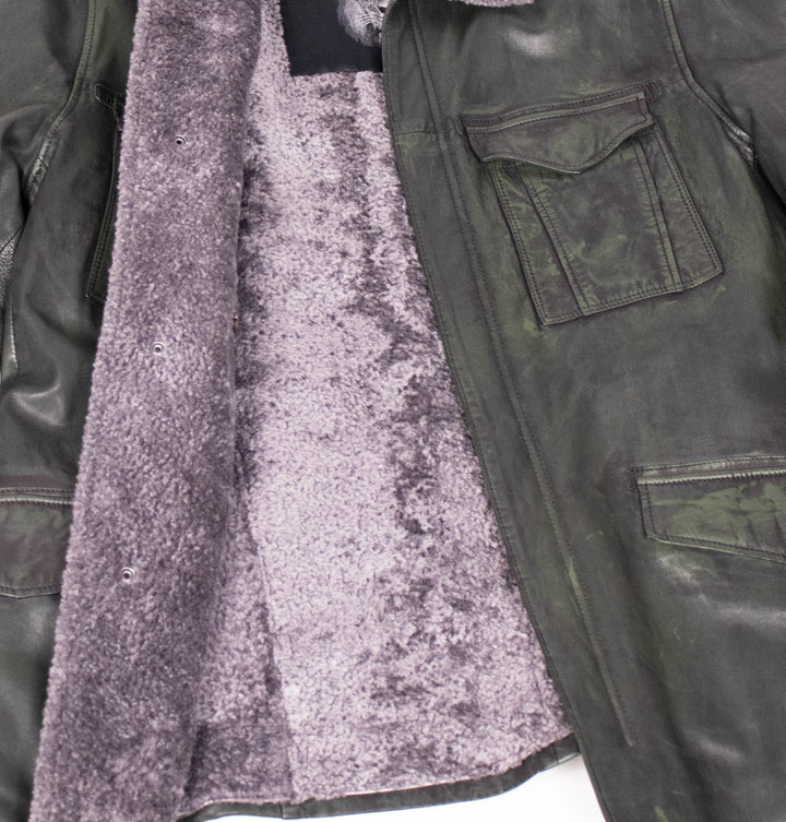 Leather With Shearling Lining Jacket