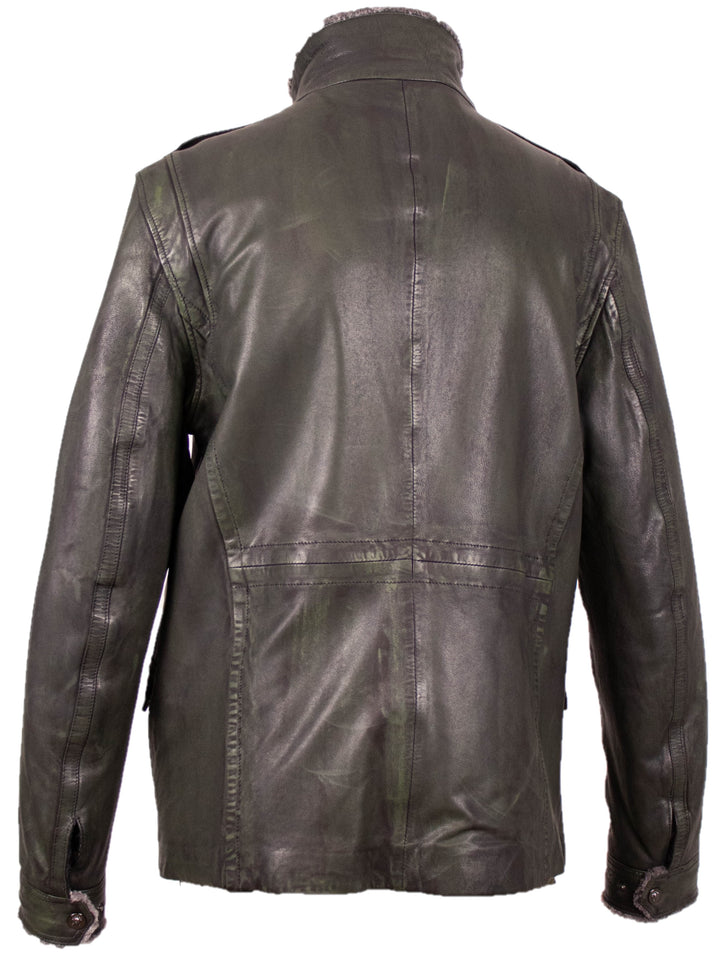 Leather With Shearling Lining Jacket