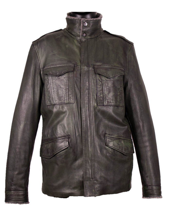 Leather With Shearling Lining Jacket