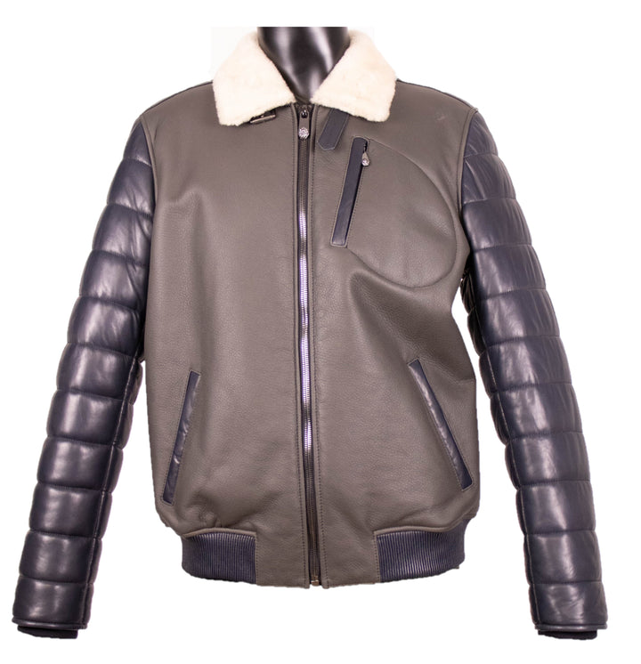 Shearling Jacket With Leather Sleeves