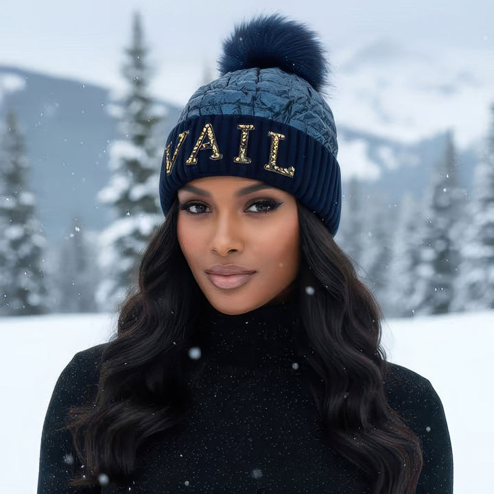 Vail Knit Beanie With Fox Pom