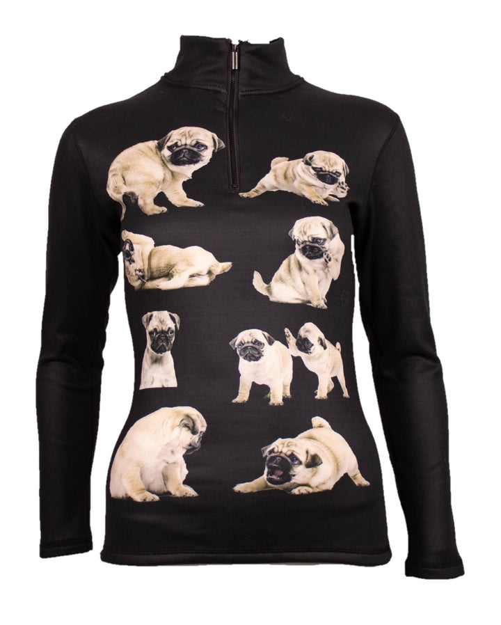 Denimaxx Women’s Pug Print Mid Layer Top