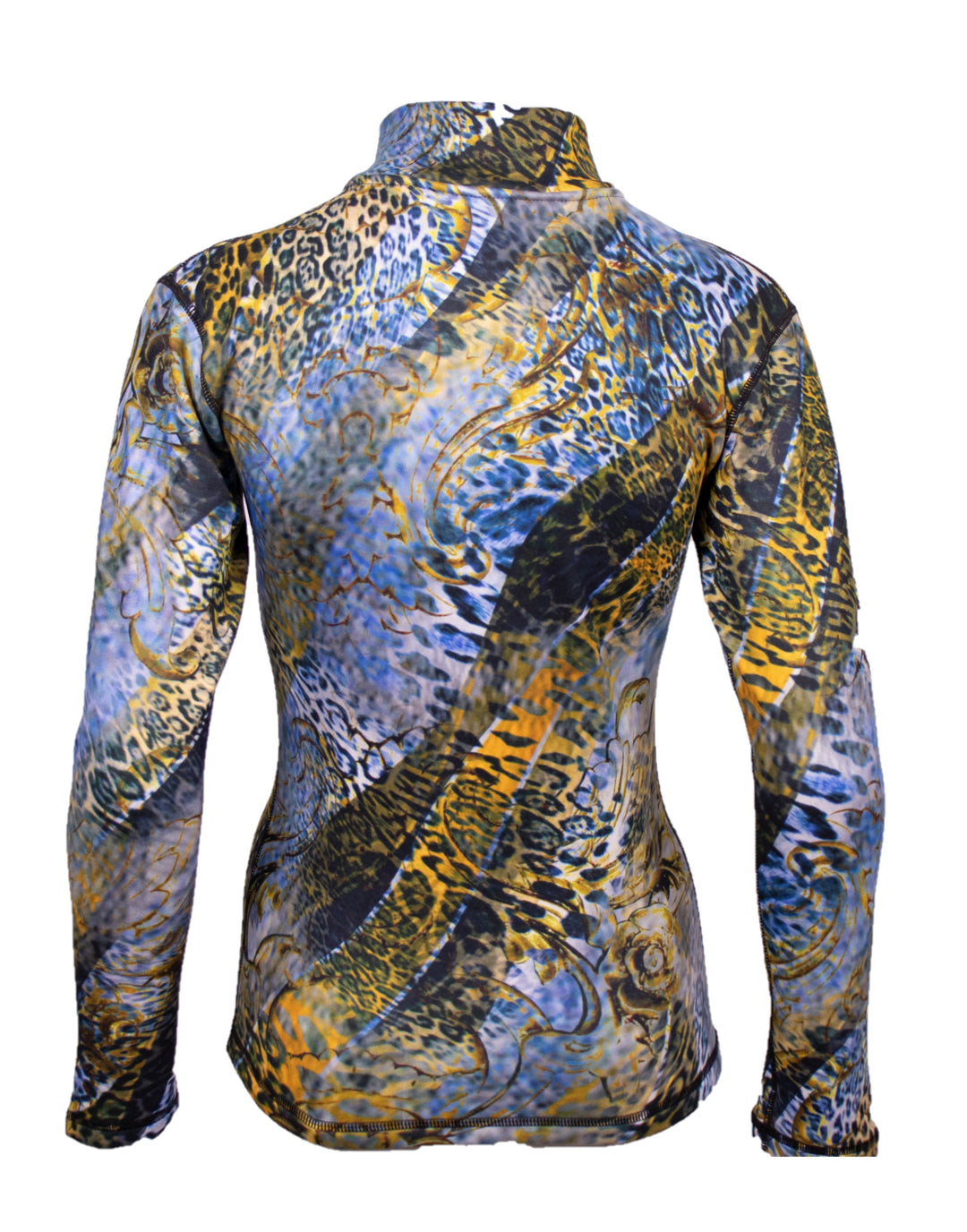 Close-up of Denimaxx Snake Print mid layer showing fine reptile pattern and glossy nylon surface.

