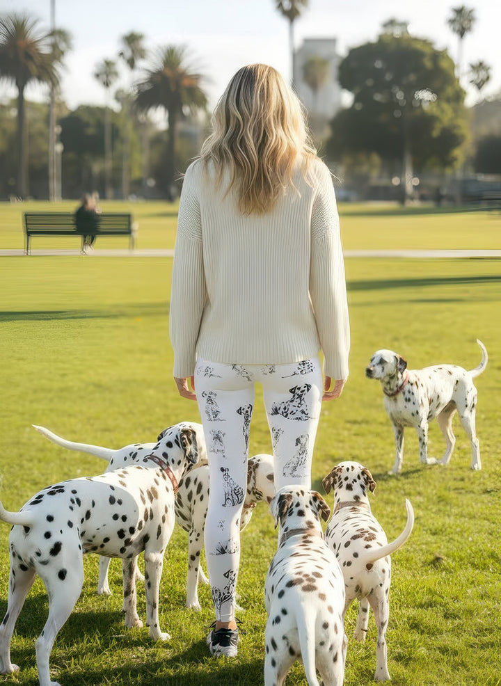 Denimaxx Women's Dalmation Print High-Rise Leggings