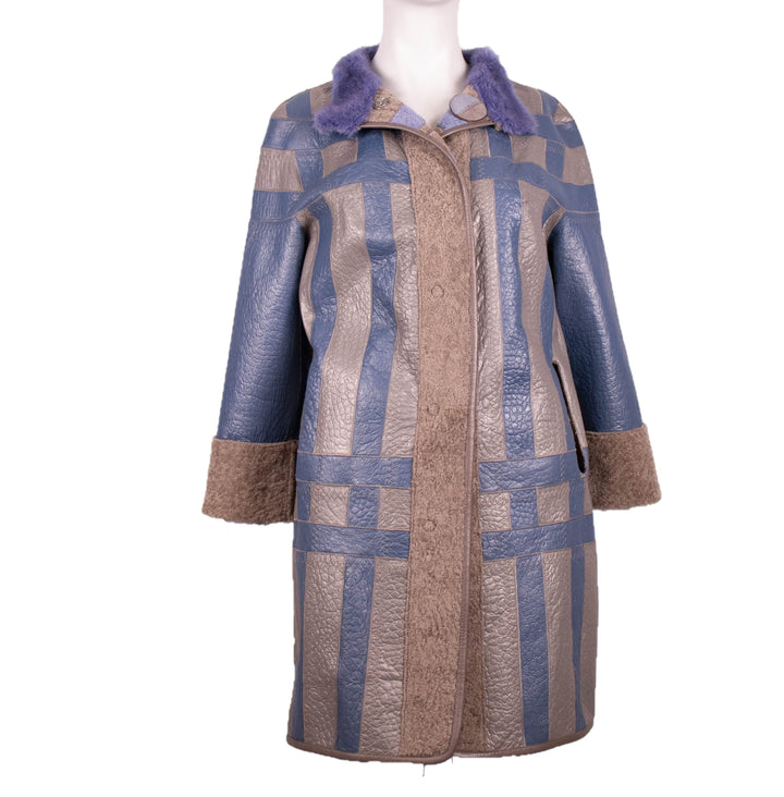 Reversible Shearling Coat With Mink Trim