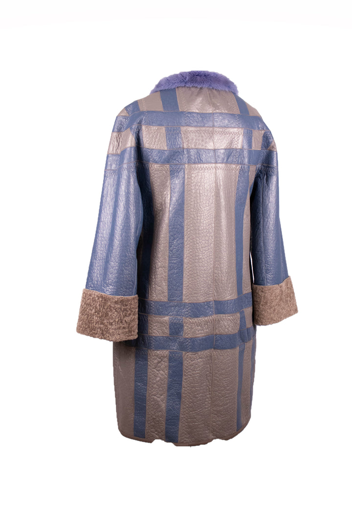 Reversible Shearling Coat With Mink Trim