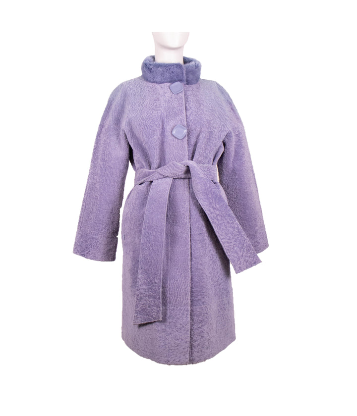 Reversible Shearling Coat With Mink Trim