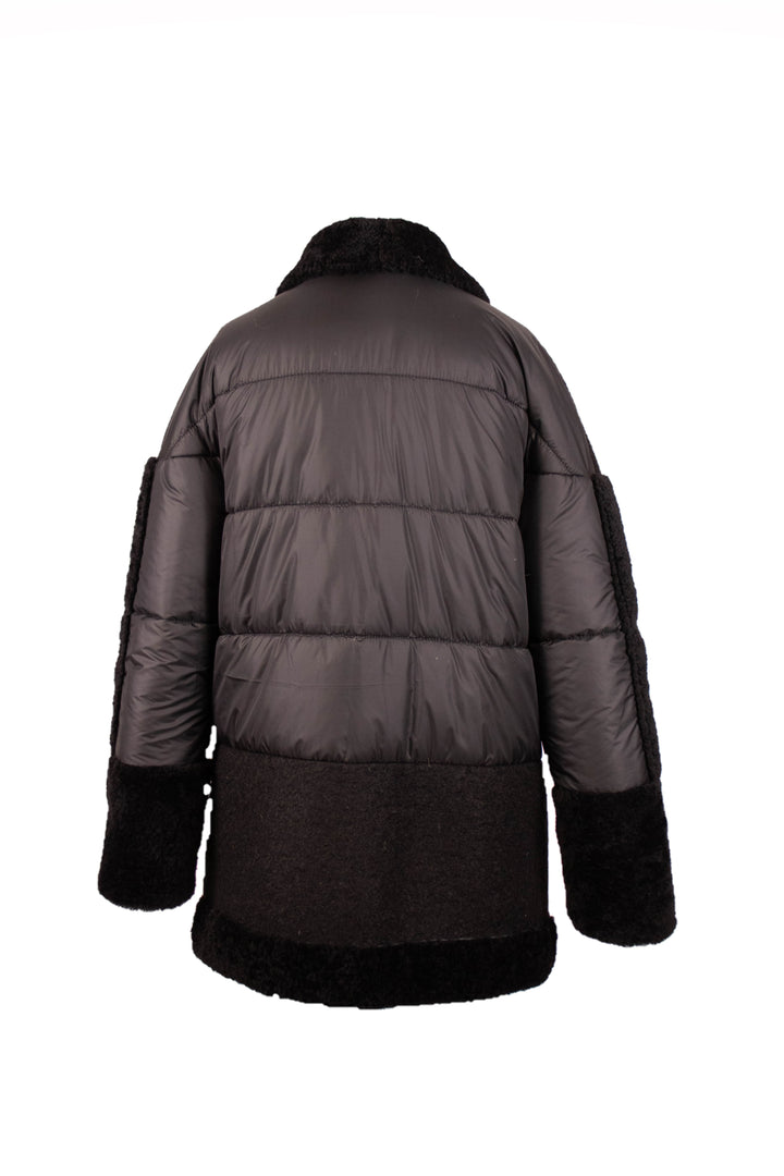 Shearling With Satin Coat