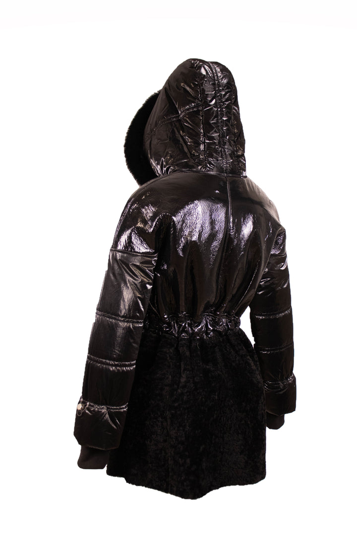 Shearling With Satin Coat