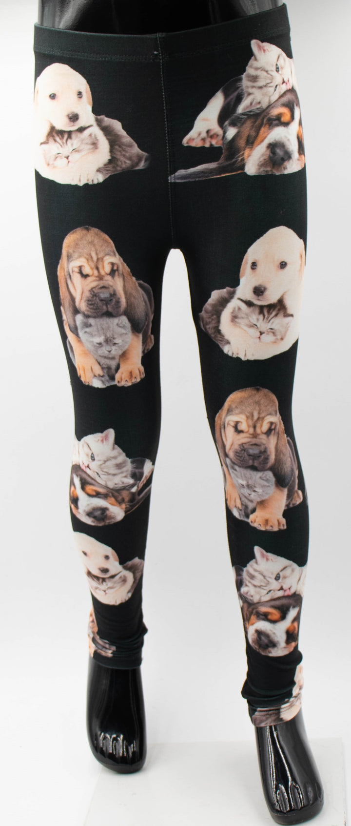 Kitten & Puppy Print Girls Leggings