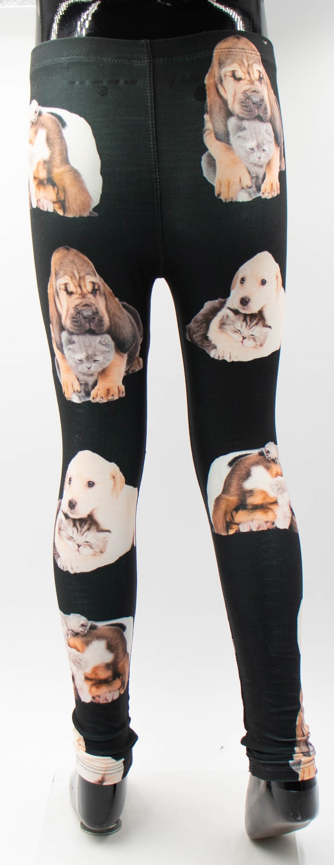 Kitten & Puppy Print Girls Leggings