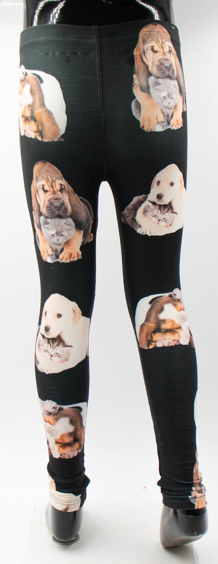 Kitten & Puppy Print Girls Leggings