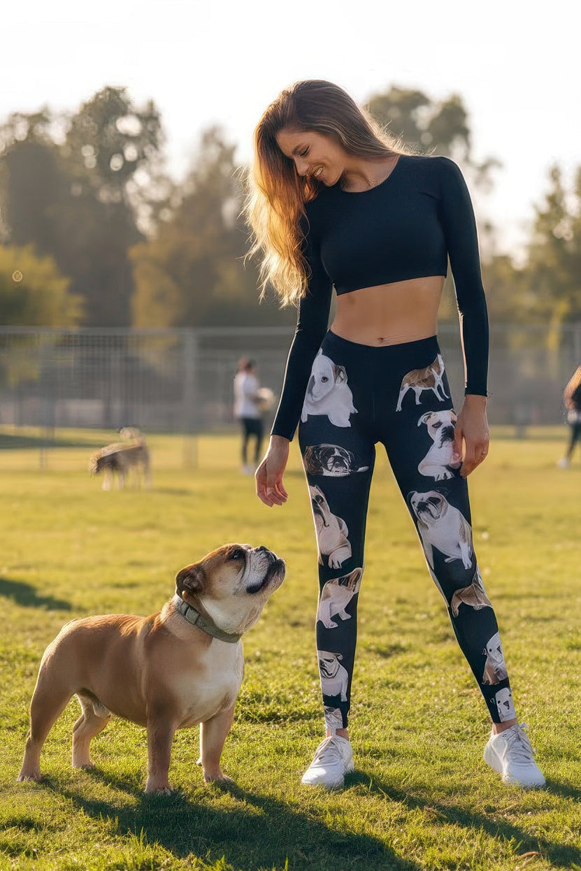 Women’s Denimaxx Bulldog Leggings – playful luxury activewear look