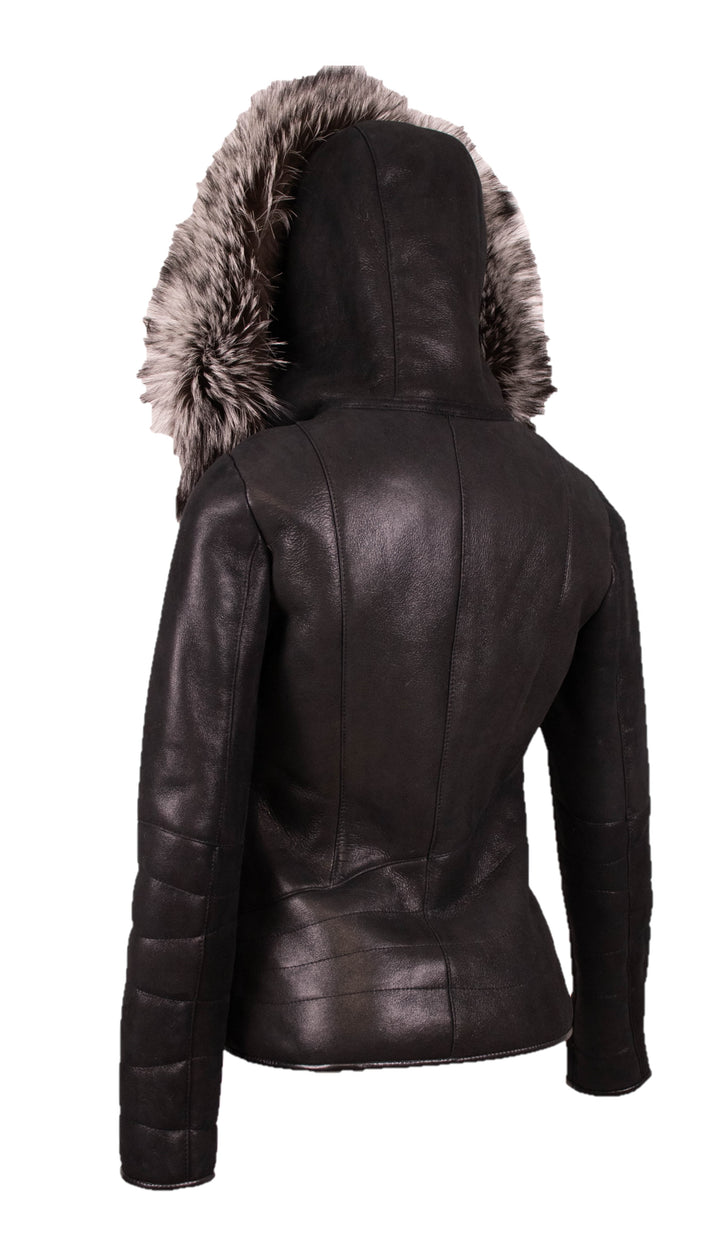 Shearling Jacket With Fox Trim