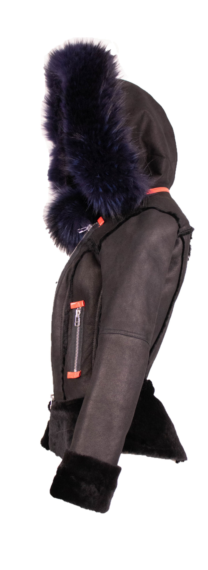 Shearling Jacket With Fox Trim