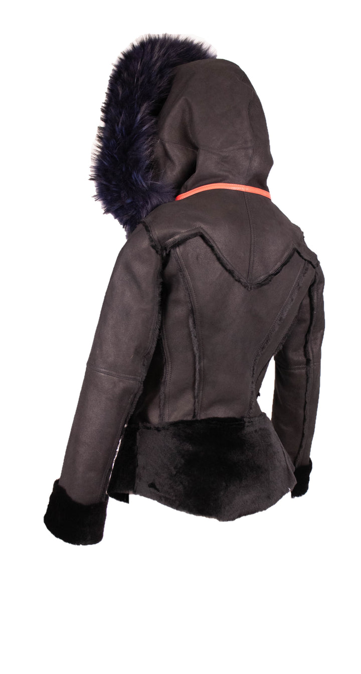 Shearling Jacket With Fox Trim