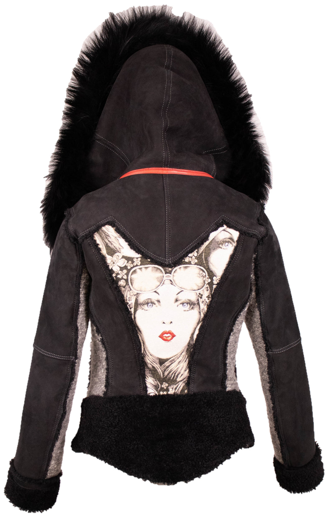 Shearling Jacket With Fox Trim