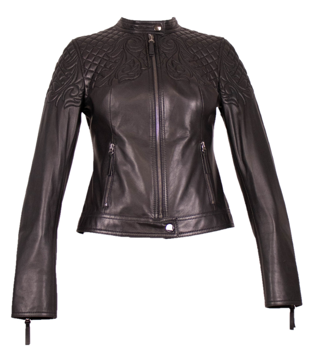 Quilted Leather With Fox Jacket