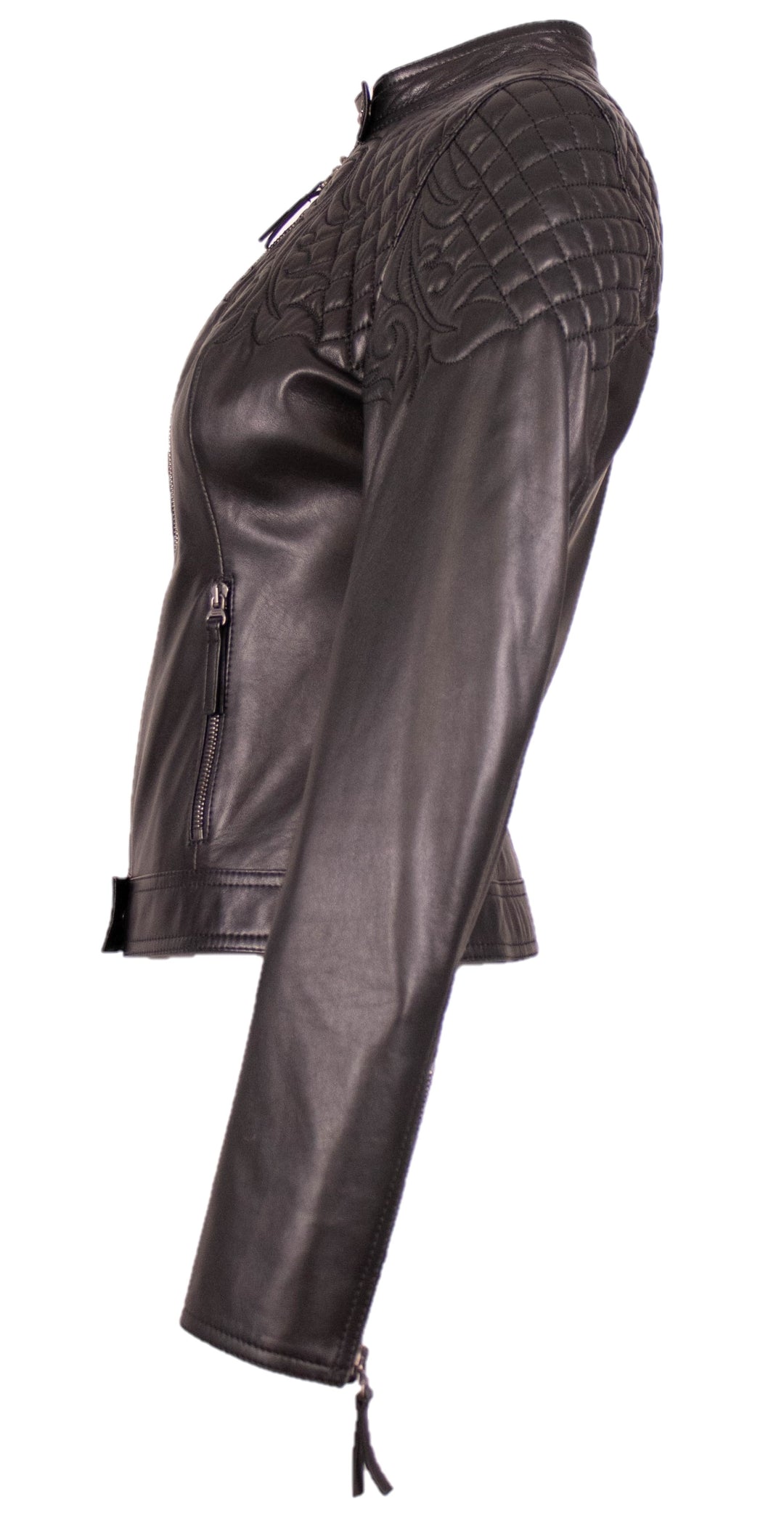 Quilted Leather With Fox Jacket