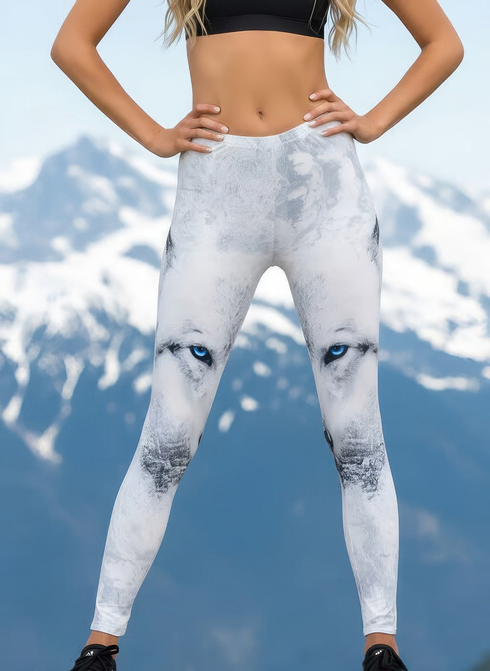 Arctic Wolf print close-up – Denimaxx exclusive intarsia-inspired pattern