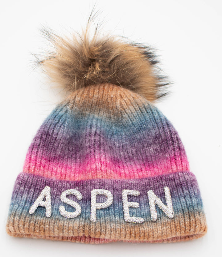 Aspen Knit Beanie With Raccoon Pom