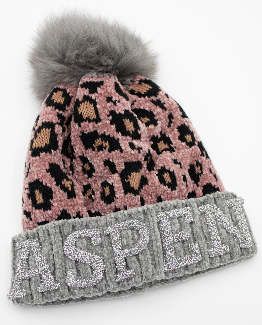 Aspen Knit Beanie With Fox Pom