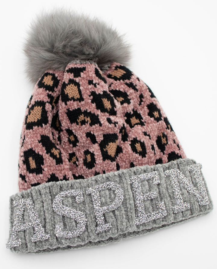 Aspen Knit Beanie With Fox Pom