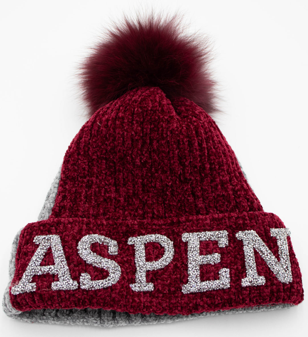 Aspen Knit Beanie With Fox Pom