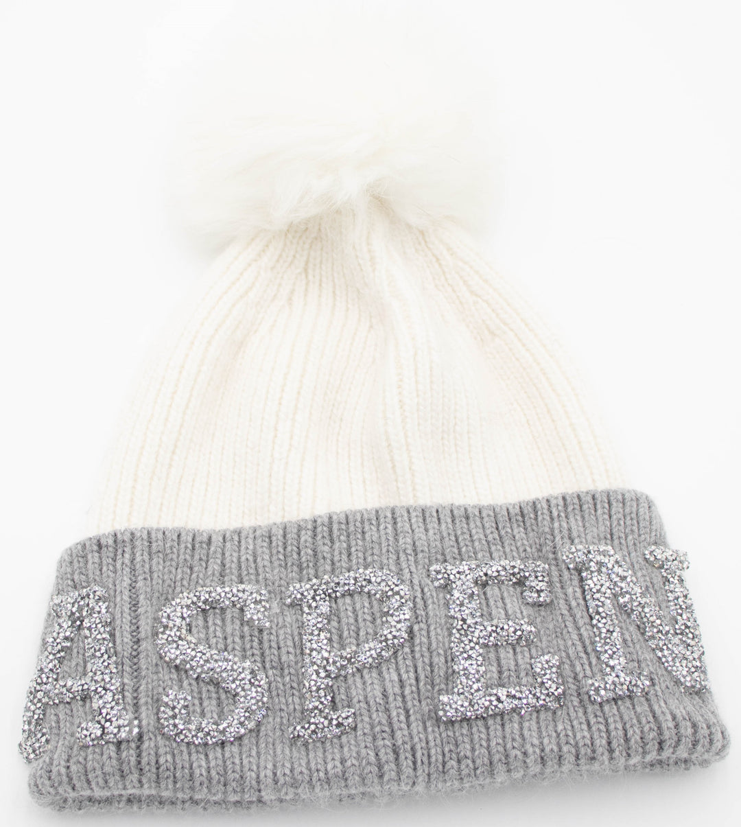 Aspen Knit Beanie With Fox Pom