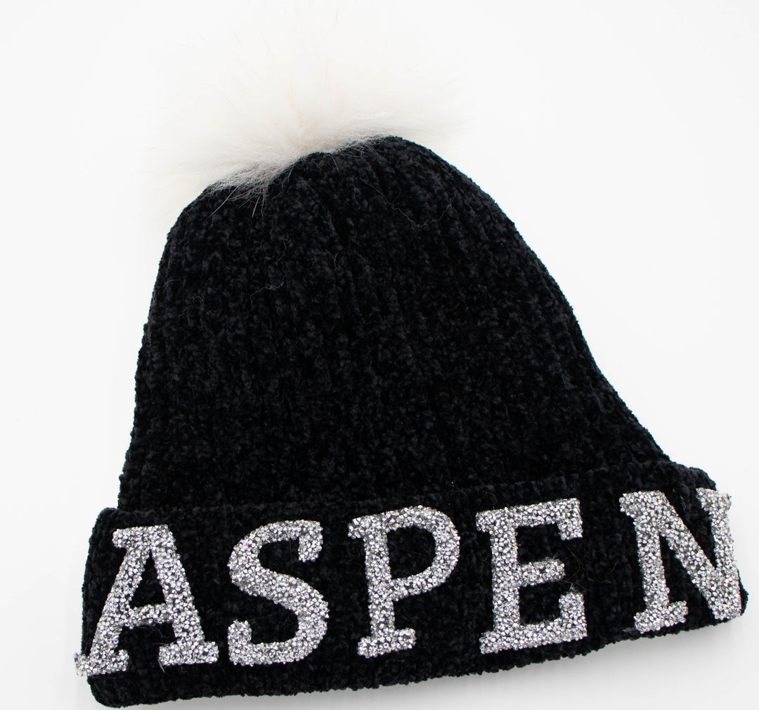 Aspen Knit Beanie With Fox Pom