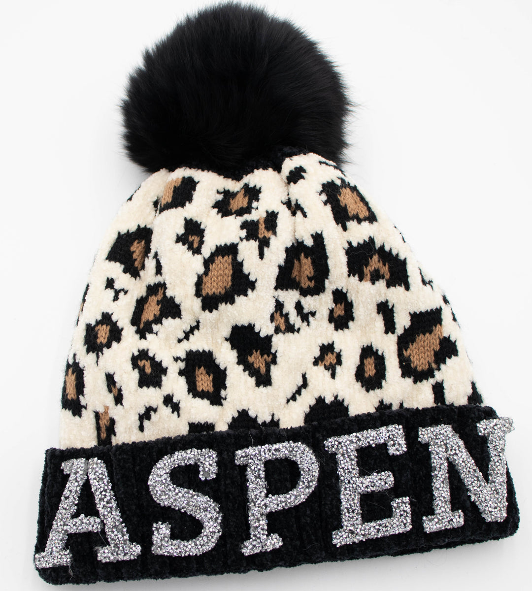 Aspen Knit Beanie With Fox Pom