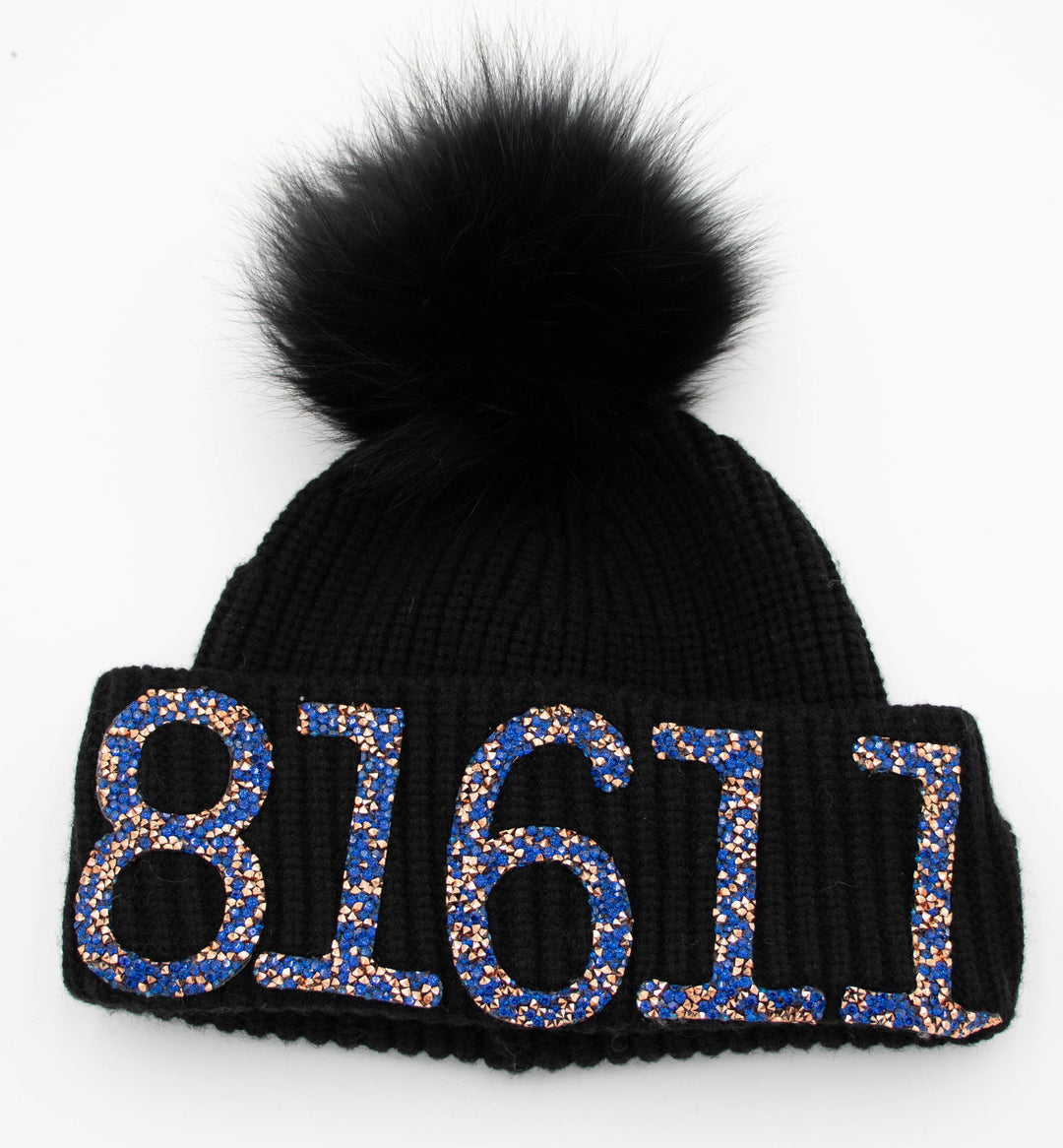 Aspen Zip Code Knit Beanie With Fox Pom