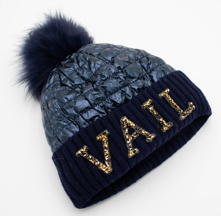 Vail Knit Beanie With Fox Pom
