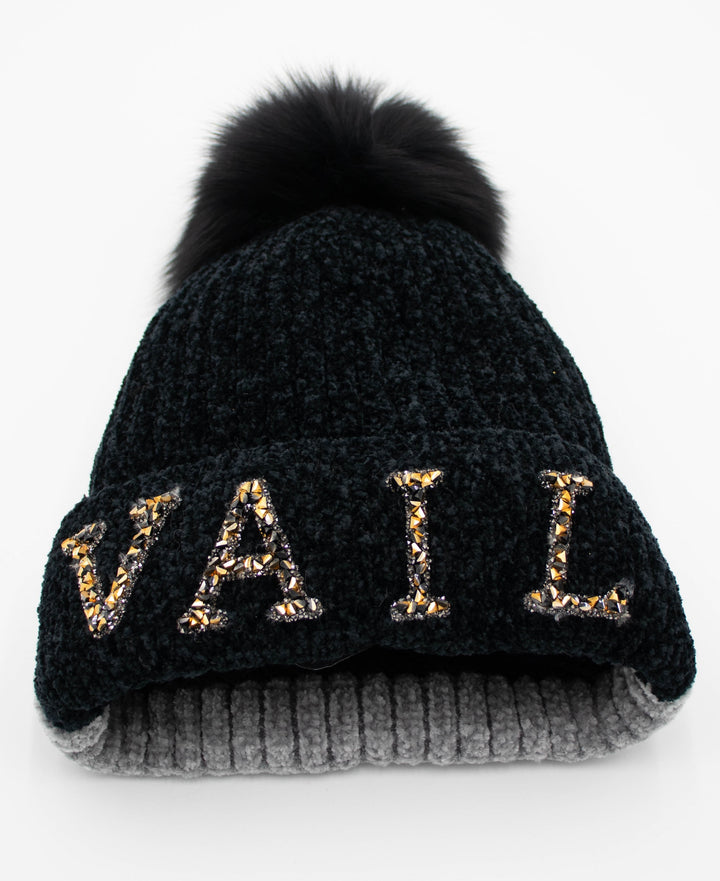 Vail Knit Beanie With Fox Pom
