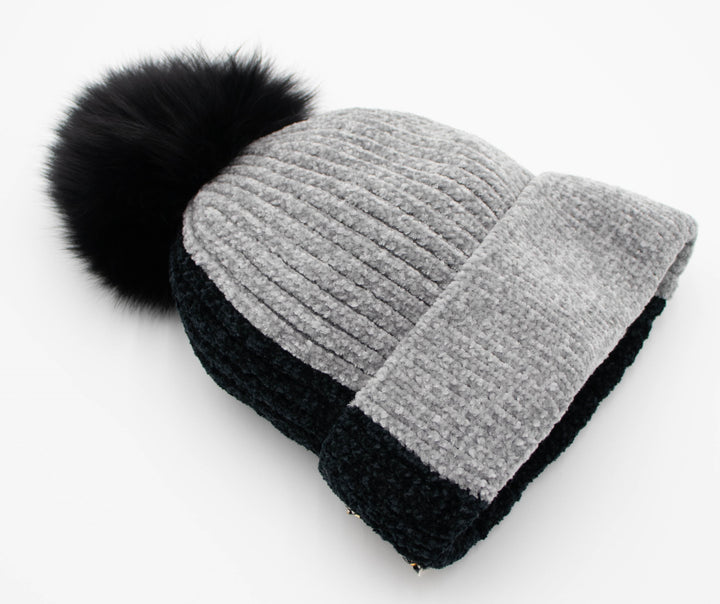 Vail Knit Beanie With Fox Pom